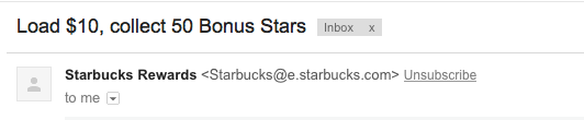 Starbucks emails