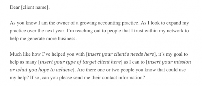 Here’s an example of an email that does a nice job of asking without begging. 